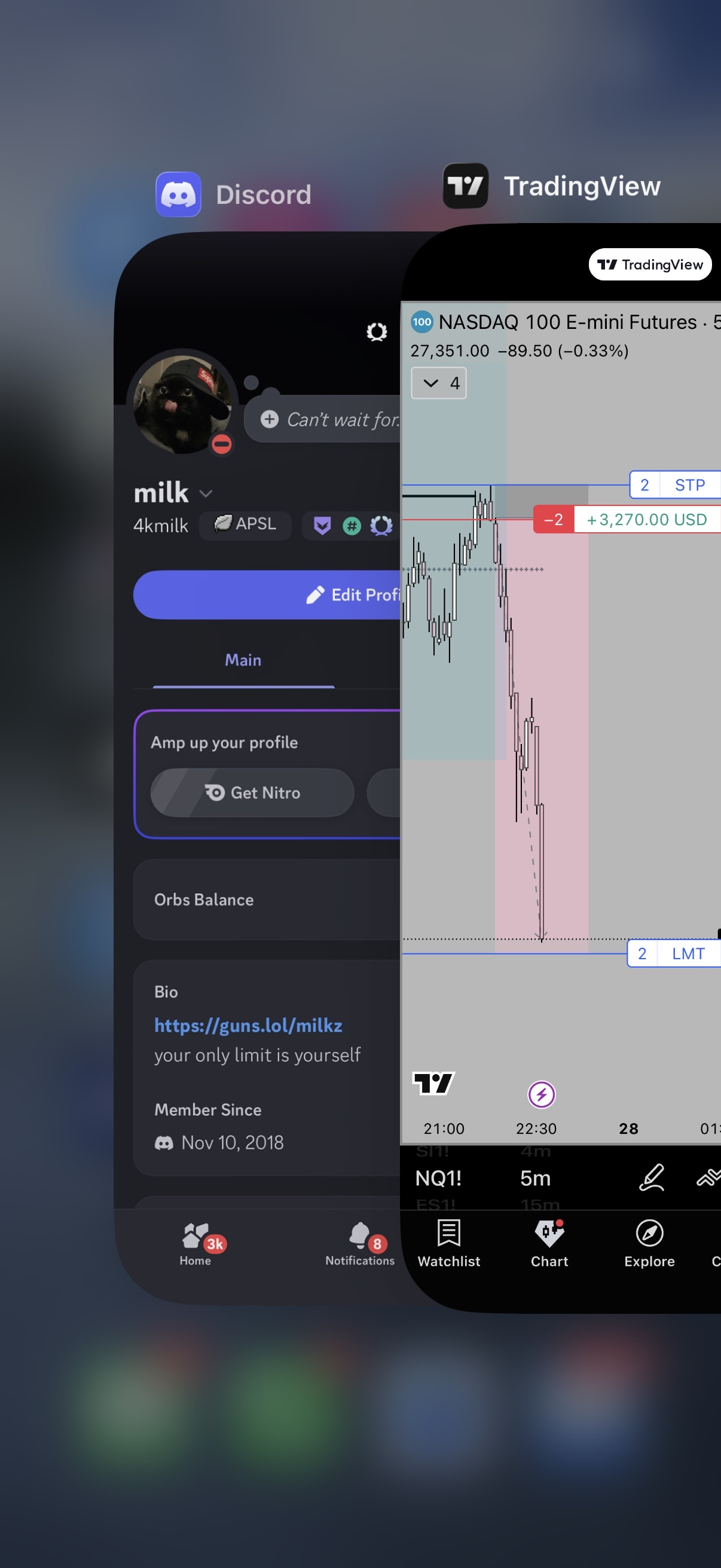 NQ long +$3,270